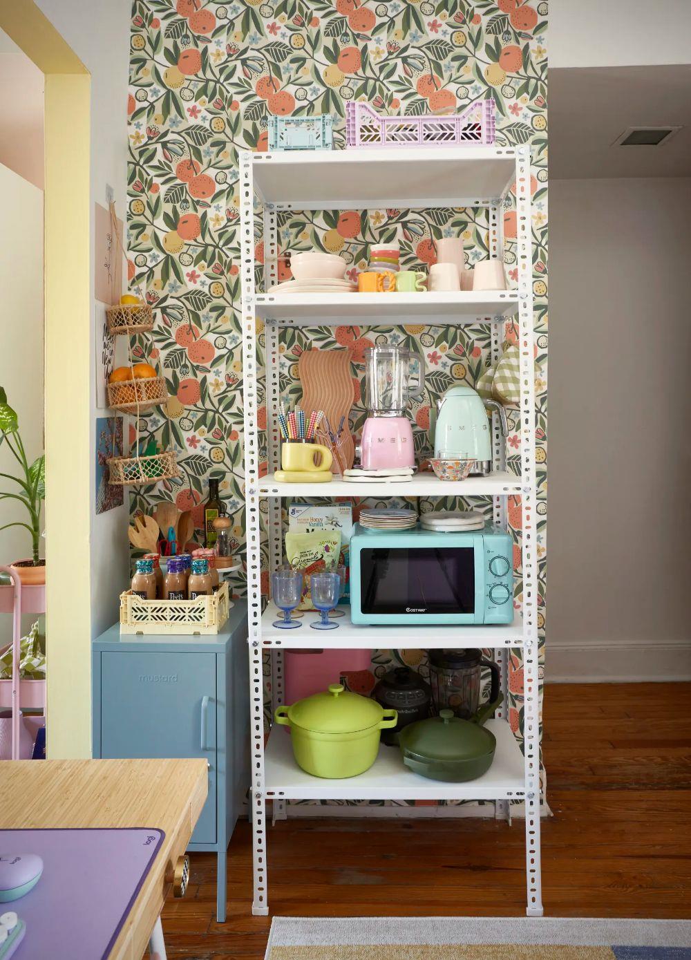 5 Katlı Beyaz Renk Çelik Raf - Çiçeklik Rafı, Ofis Rafı