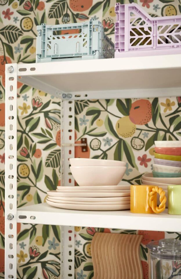 5 Katlı Beyaz Renk Çelik Raf - Çiçeklik Rafı, Ofis Rafı