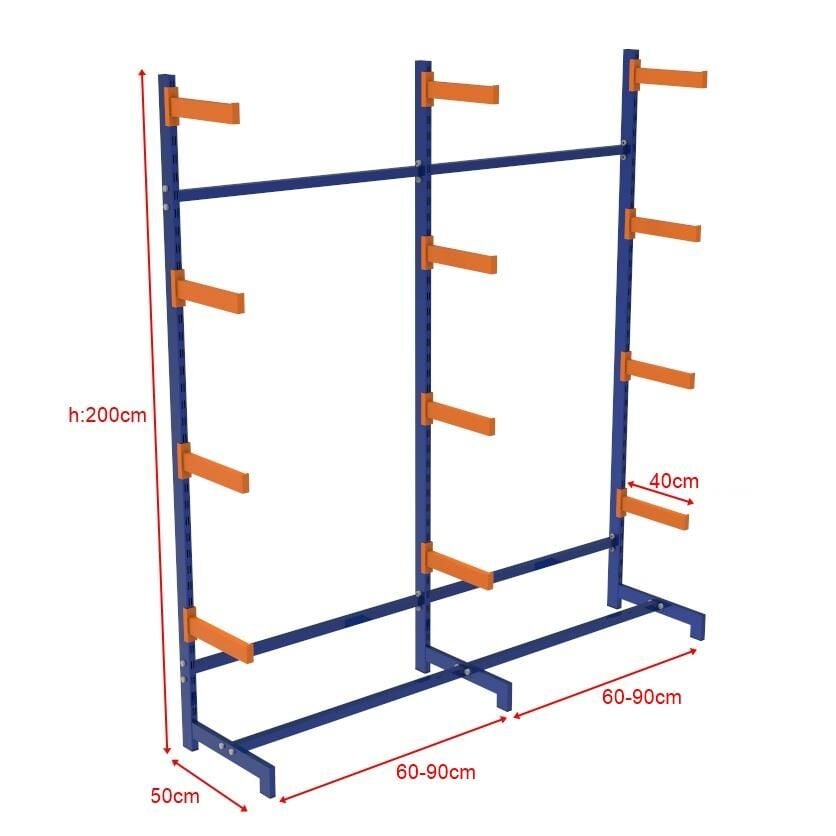 Konsol Kollu  Duble Raf  - Orta Yükler İçin Kollu Raf Sistemi