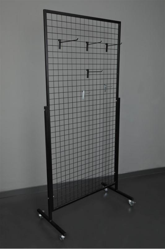 Tekerlekli Sık Telli Tel Raf - Tel Pano Stand, Duvar Askılığı