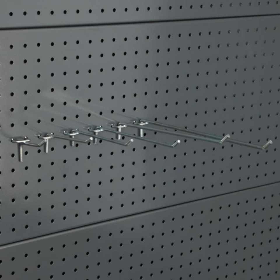 100 Adet Delikli Panel Kancası - Aksesuar Kancası 15 cm - 2.5 cm