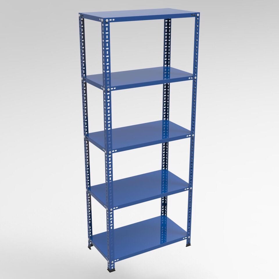 5 Katlı Mavi Renk Çelik Raf - Çiçeklik Rafı, Ofis Rafı