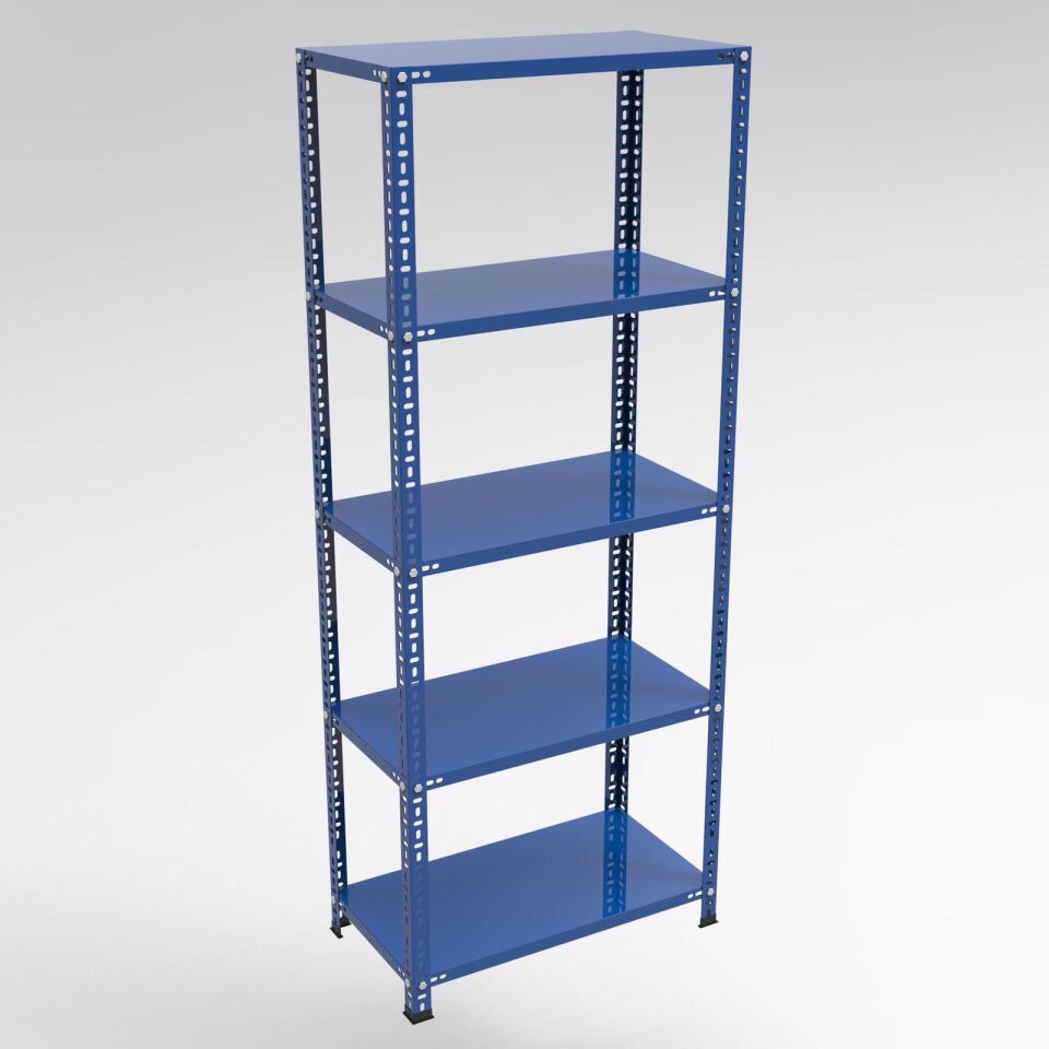 5 Katlı Mavi Renk Çelik Raf - Çiçeklik Rafı, Ofis Rafı
