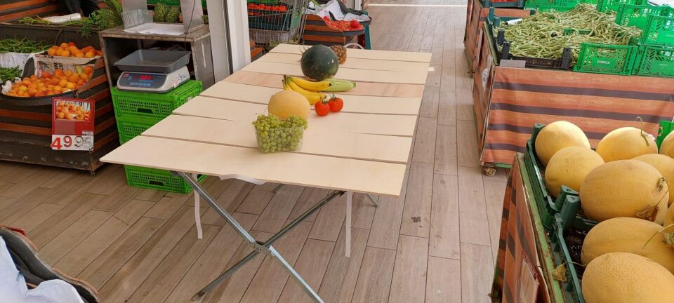 Çok Amaçlı Ahşaplı Kampet Takım - Galvaniz Kaplı Piknik, Pazar Tezgahı