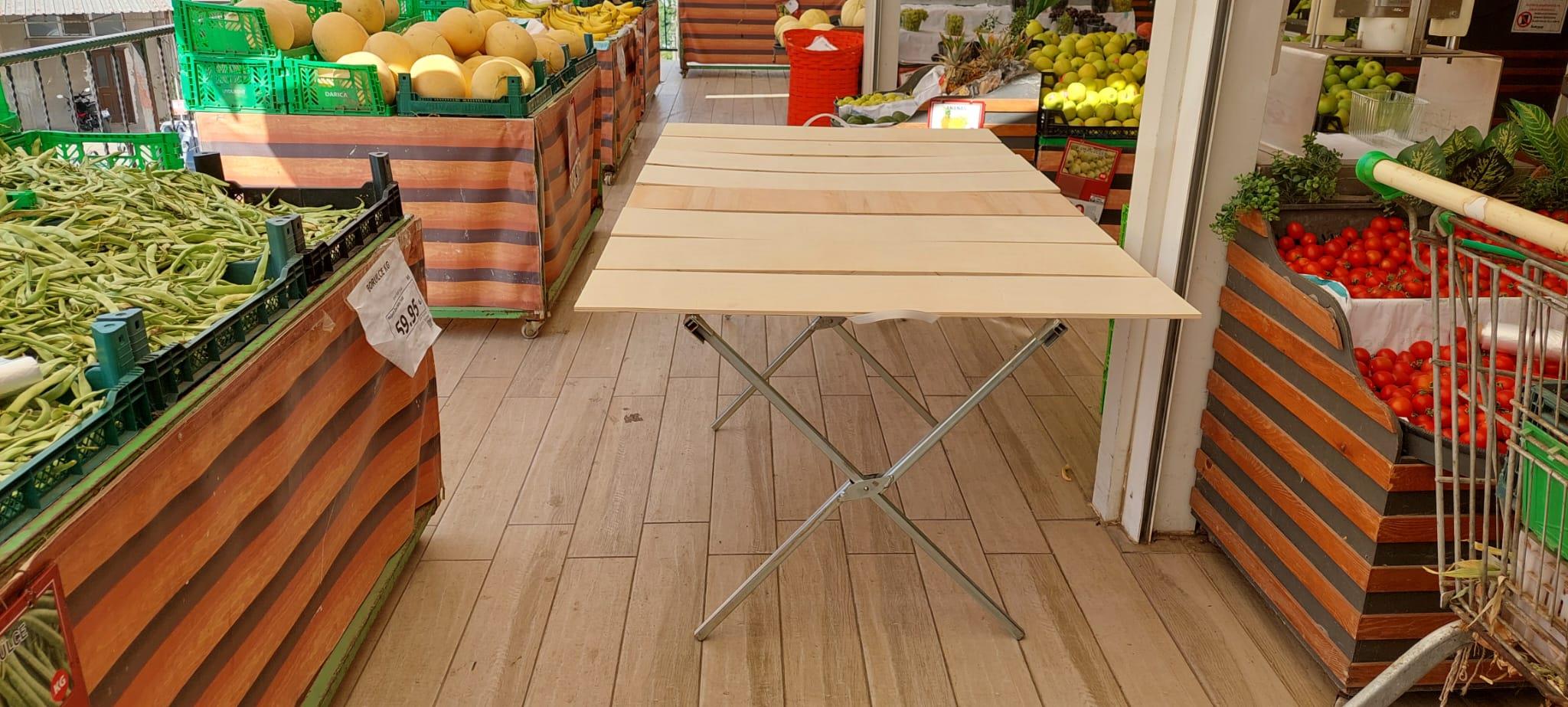 Çok Amaçlı Ahşaplı Kampet Takım - Galvaniz Kaplı Piknik, Pazar Tezgahı