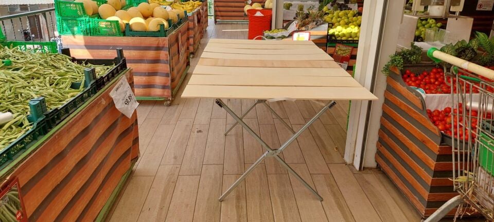 Çok Amaçlı Ahşaplı Kampet Takım - Galvaniz Kaplı Piknik, Pazar Tezgahı