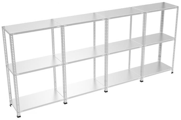 3 Katlı 4'lü Galvaniz Çelik Raf - Depo, Arşiv, Kiler, Dosya, Market Rafı
