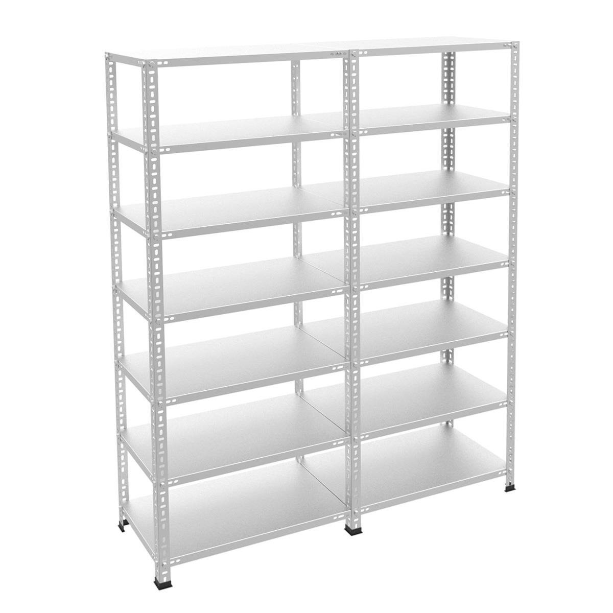 7 Katlı Duble Galvaniz Çelik Raf - Depo, Arşiv, Kiler, Dosya, Market Rafı