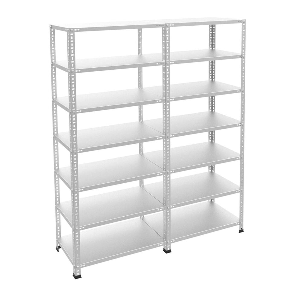7 Katlı Duble Galvaniz Çelik Raf - Depo, Arşiv, Kiler, Dosya, Market Rafı