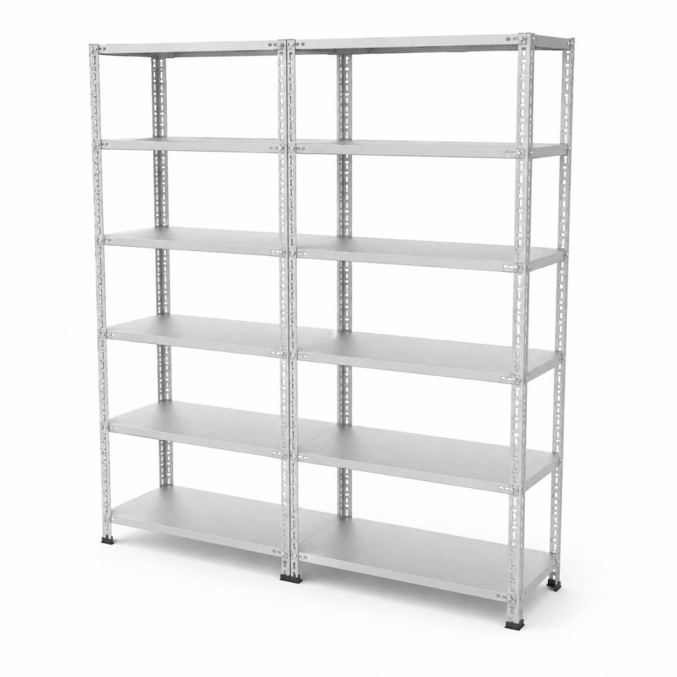 7 Katlı Duble Galvaniz Çelik Raf - Depo, Arşiv, Kiler, Dosya, Market Rafı