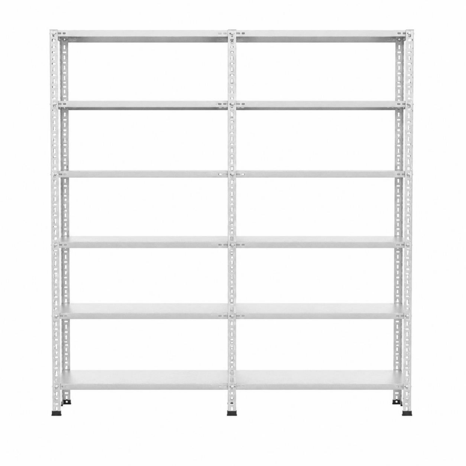 7 Katlı Duble Galvaniz Çelik Raf - Depo, Arşiv, Kiler, Dosya, Market Rafı