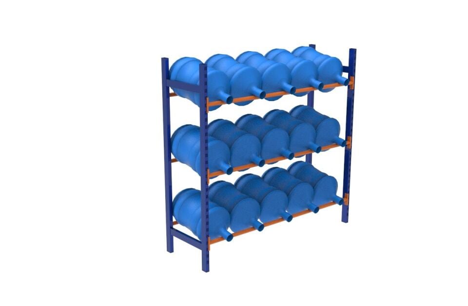 3 Katlı Damacana Rafı H: 150 cm - Damacana İstifleme Rafı