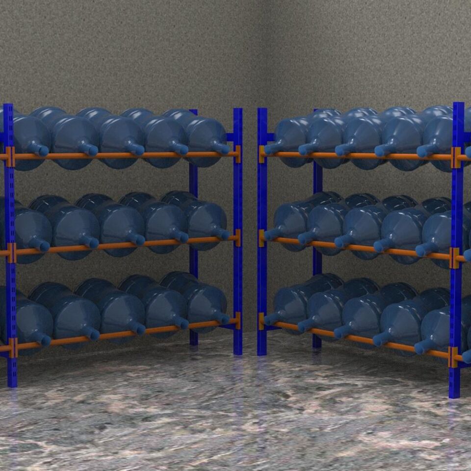 3 Katlı Damacana Rafı - Damacana İstifleme Rafı