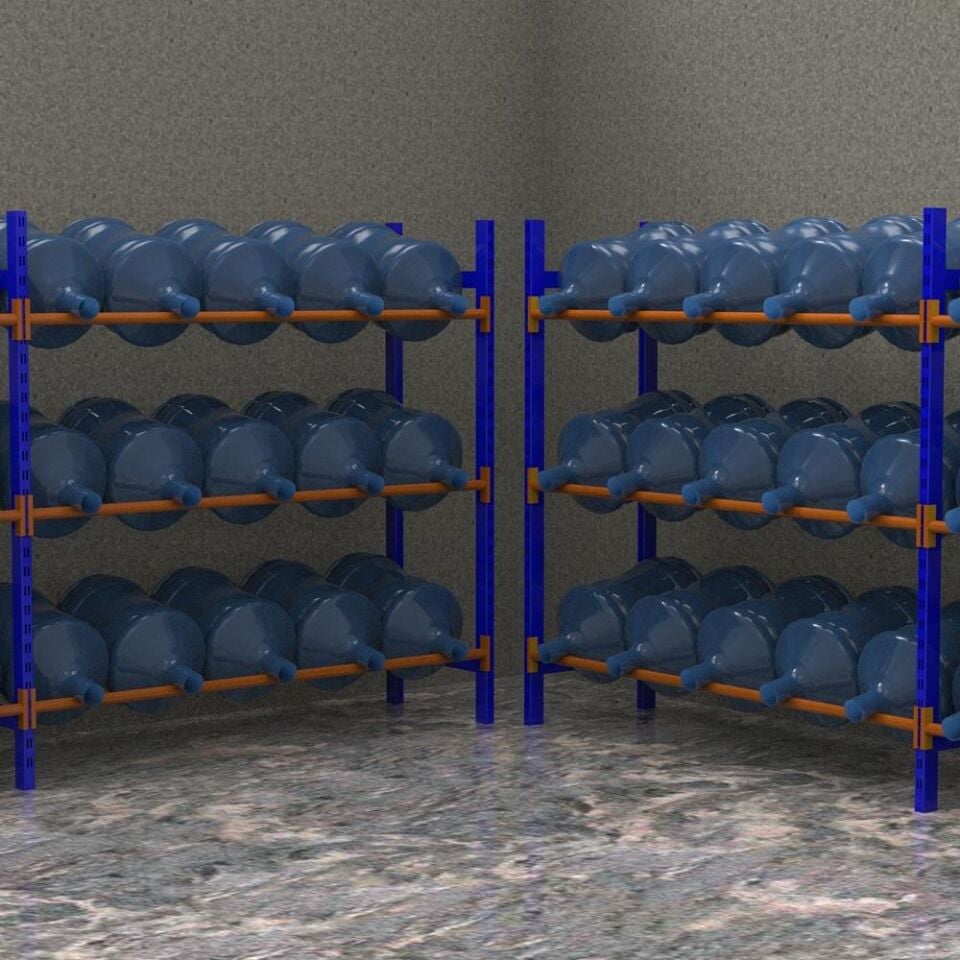3 Katlı Damacana Rafı H: 150 cm - Damacana İstifleme Rafı