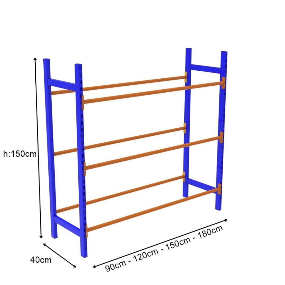 3 Katlı Damacana Rafı H: 150 cm - Damacana İstifleme Rafı