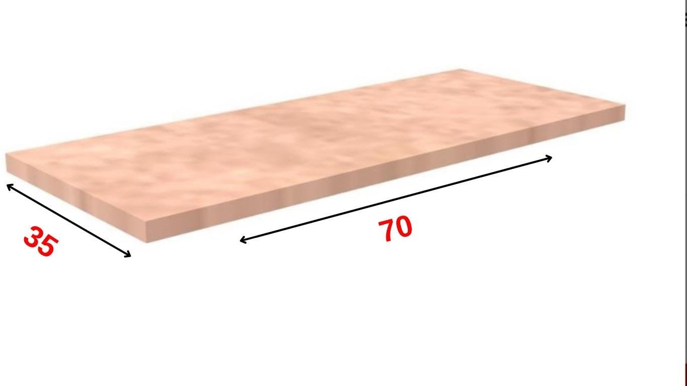 35X70 Cm Ham MDF Dekoratif Ahsap Raf