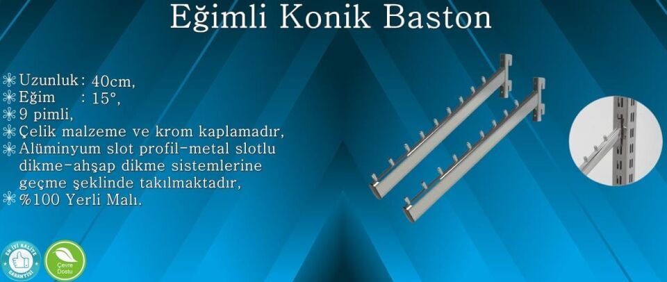 Konik Baston - Konik Dikmeye Geçme Baston, Askı Aparatı