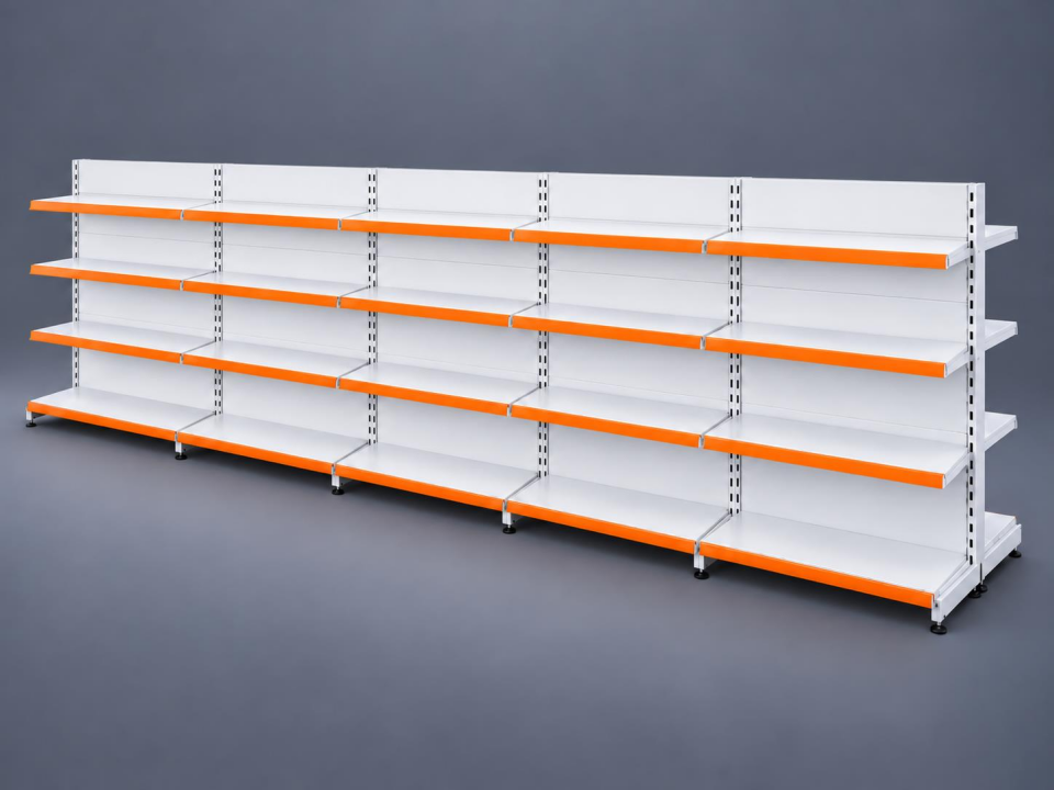 Çift Taraflı (Ekonomik) 5'li Orta Reyon, Market Rafı-Bazasız H:140 cm