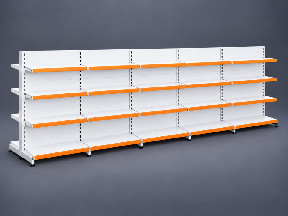 Çift Taraflı (Ekonomik) 5'li Orta Reyon, Market Rafı-Bazasız H:140 cm