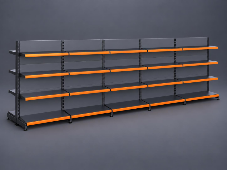 Çift Taraflı (Ekonomik) 5'li Orta Reyon, Market Rafı-Bazasız H:140 cm