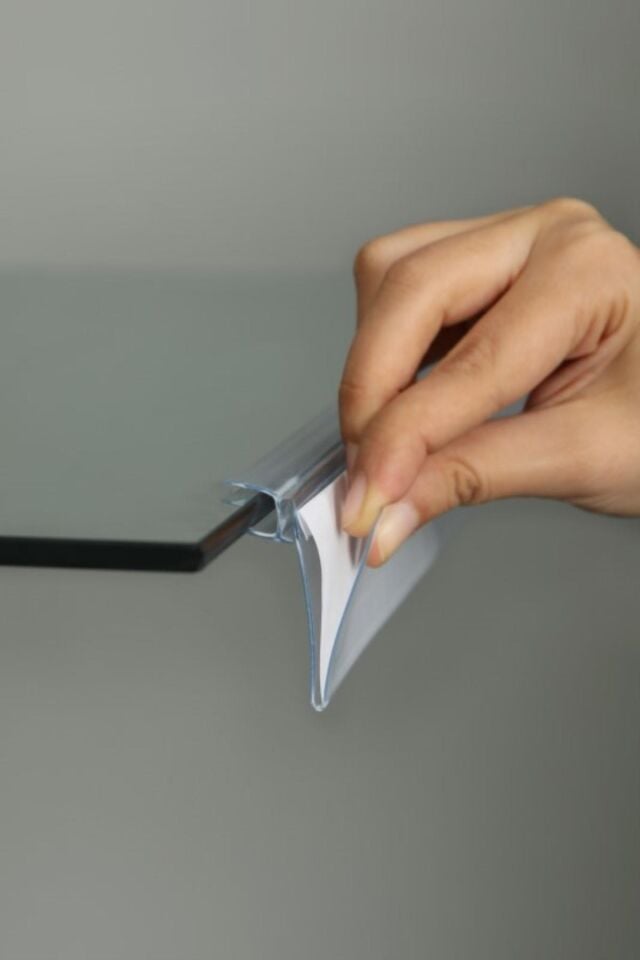 10 Adet 100 cm Cam Raflar Için Rafa Geçmeli Plastik Fiyat Etiketliği