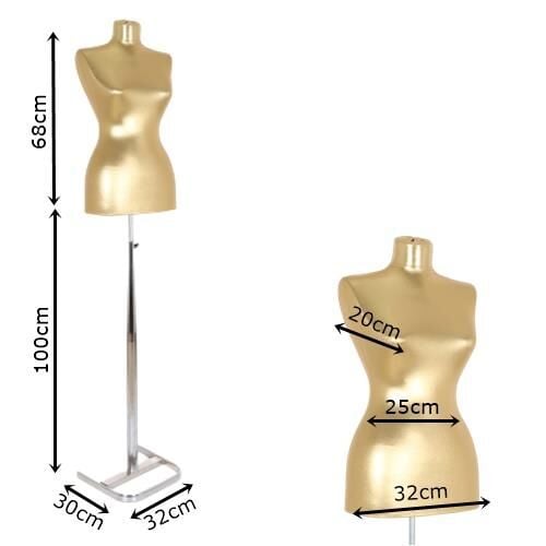 Süngerli Terzi Prova Mankeni - Siyah ve Gold Renk Prova Mankeni