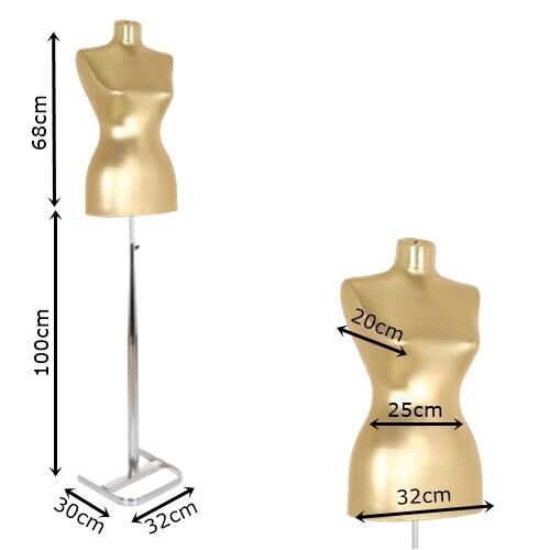 Süngerli Terzi Prova Mankeni - Siyah ve Gold Renk Prova Mankeni Gold Manken