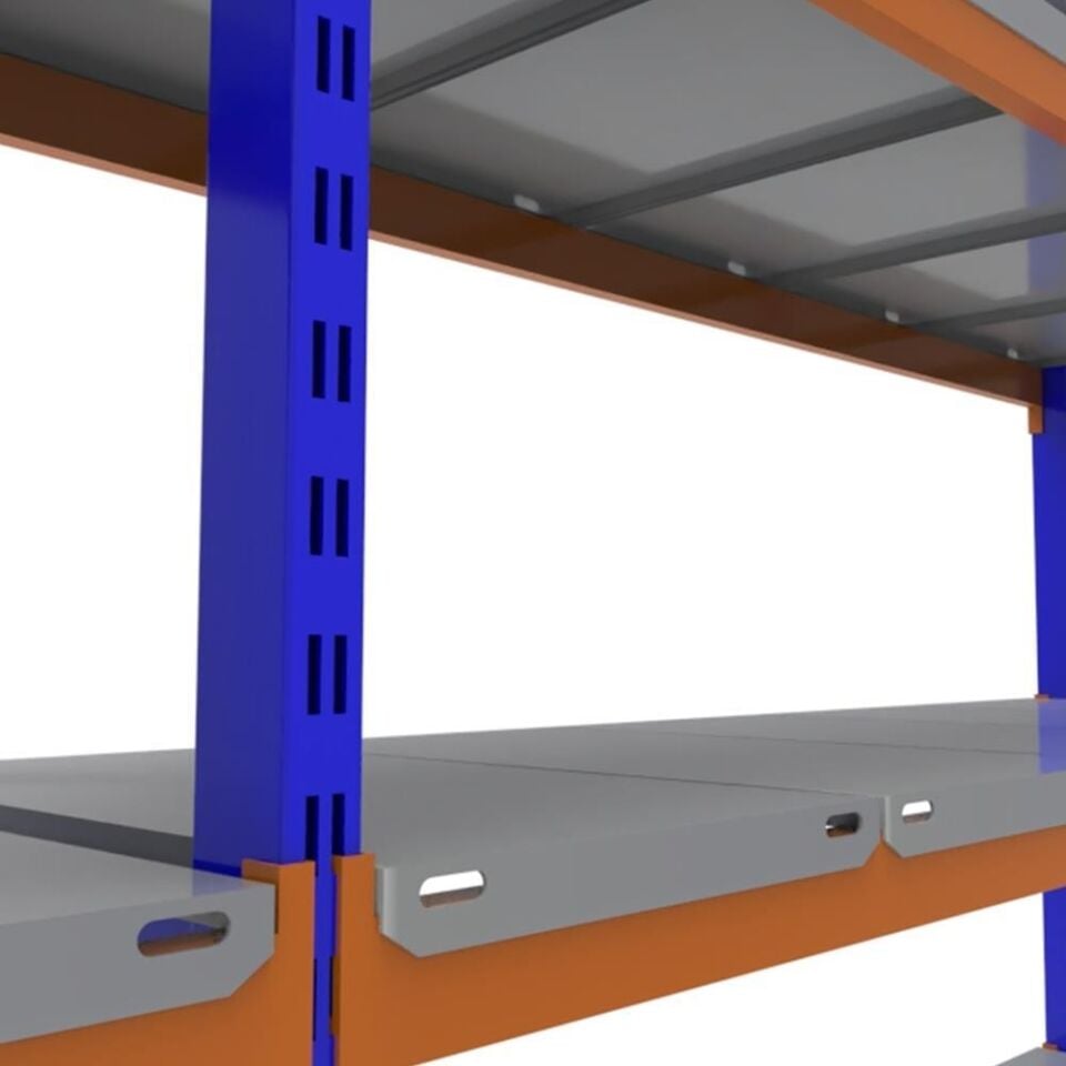 4 Katlı 3'lü Depo Rafı - 300-350 Kg Taşıma Kapasiteli Hafif Rack Raf