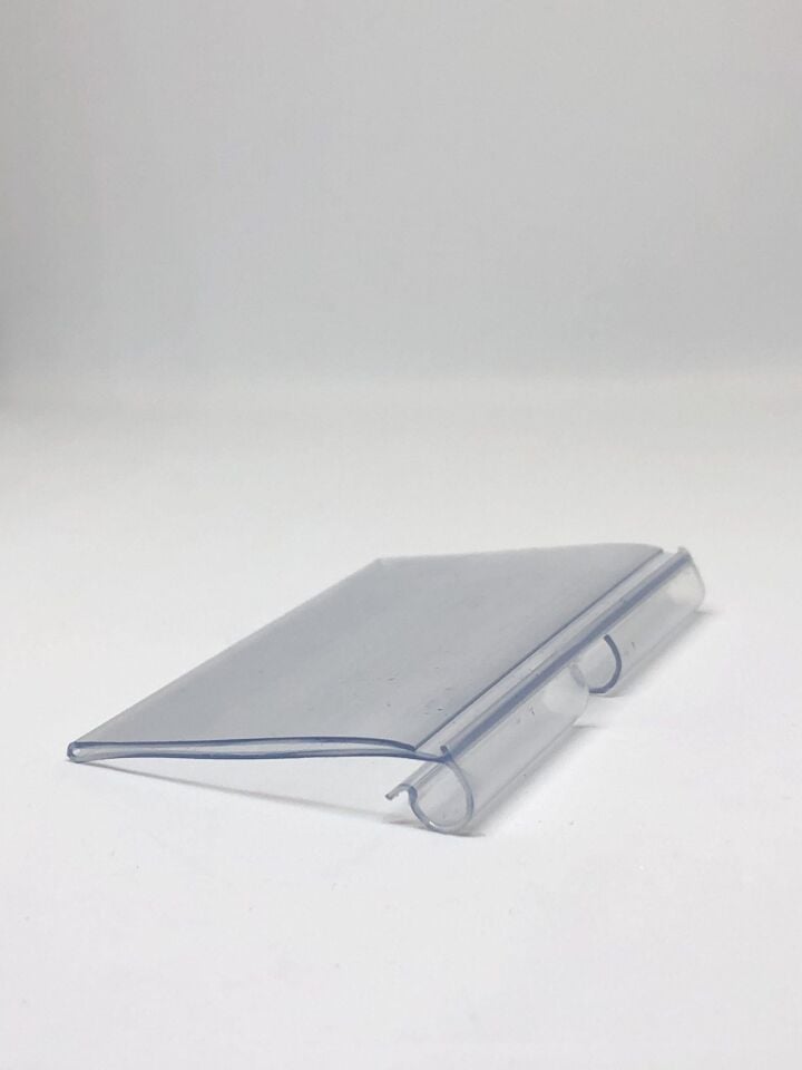 10 Adet Kancaya Takılan Plastik Etiket - 6 cm Şeffaf Kanca Etiket
