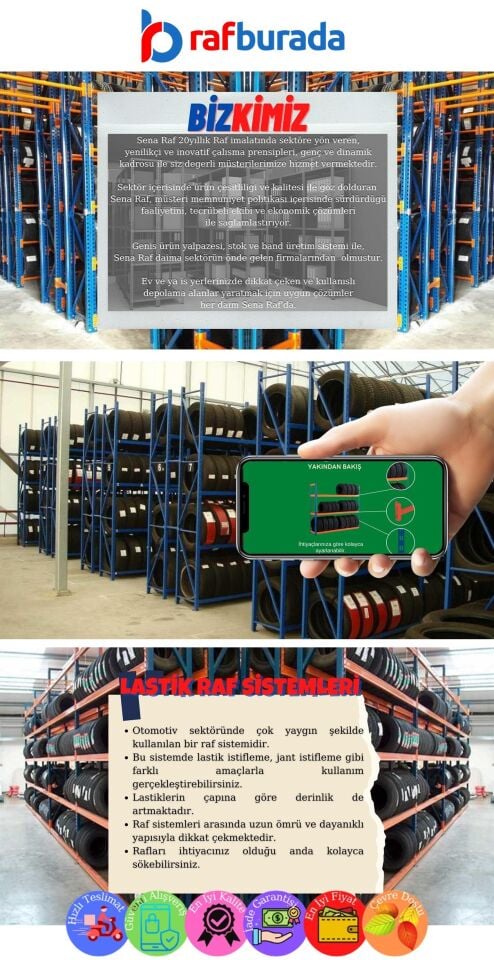 4 Katlı Lastik İstifleme Rafı