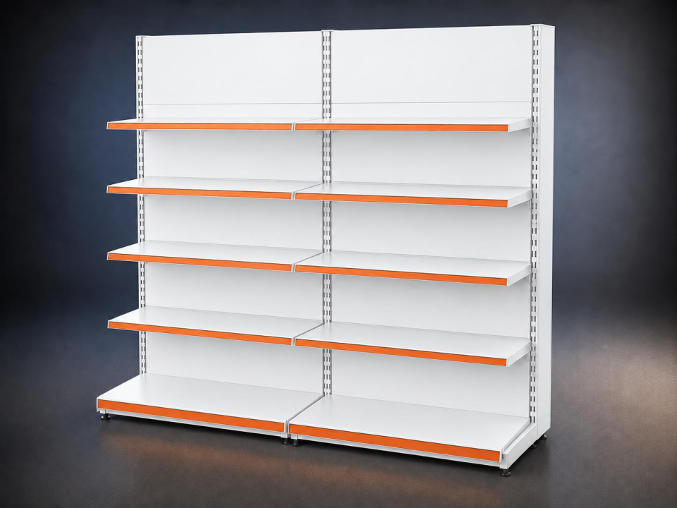 Market Rafı (Ekonomik) 2'li Bazasız Duvar Ünitesi- (40A/30*4) - H:220 cm