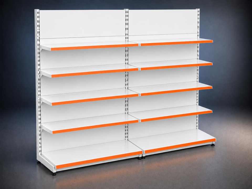 Market Rafı (Ekonomik) 2'li Bazasız Duvar Ünitesi- (40A/30*4) - H:220 cm