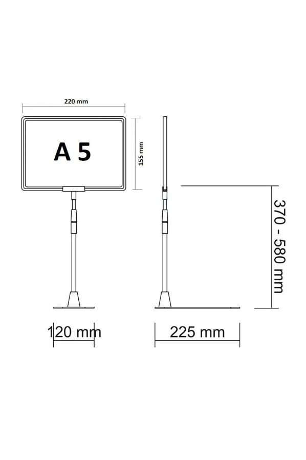 10 Adet Sarı A5 Ördek Ayaklı Fiyat Etiketi - Sepet, Stand, Teşhir, Askılık, Çerçeveli Fiyat Etiketi