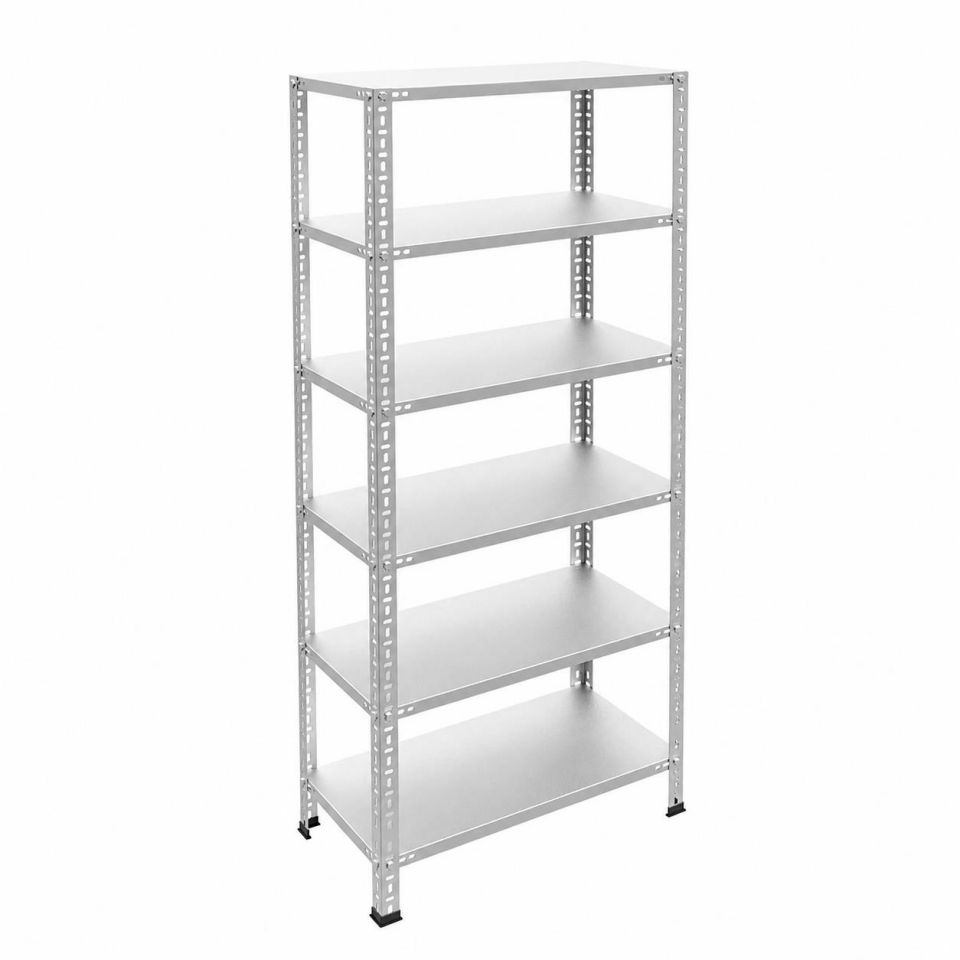 6 Katlı Galvaniz Çelik Raf - Depo, Arşiv, Kiler, Dosya, Market Rafı
