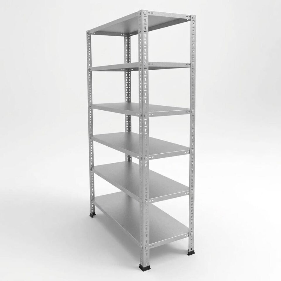 6 Katlı Galvaniz Çelik Raf - Depo, Arşiv, Kiler, Dosya, Market Rafı