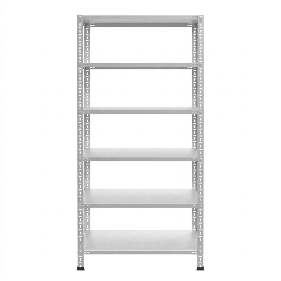 6 Katlı Galvaniz Çelik Raf - Depo, Arşiv, Kiler, Dosya, Market Rafı