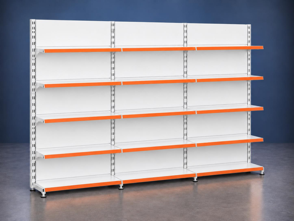 Market Rafı (Ekonomik) 3'lü Bazasız Duvar Ünitesi- (40A/30*4) - H:220 cm