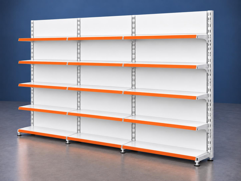 Market Rafı (Ekonomik) 3'lü Bazasız Duvar Ünitesi- (40A/30*4) - H:220 cm