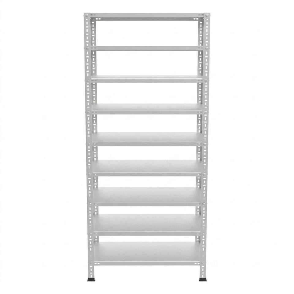 9 Katlı Galvaniz Çelik Raf - Depo, Arşiv, Kiler, Dosya, Market, Bakkal Rafı