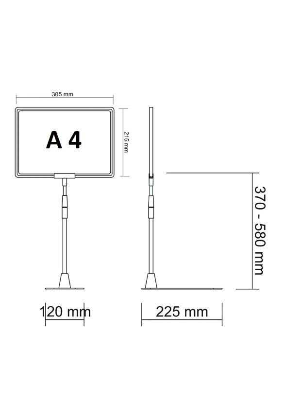 10 Adet Beyaz A4 Ördek Ayaklı Fiyat Etiketi - Sepet, Stand, Teşhir, Askılık, Çerçeveli Fiyat Etiketi