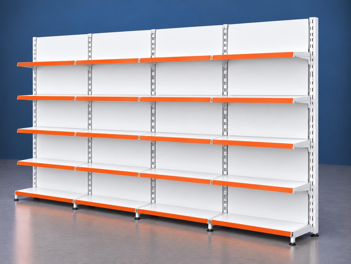 Market Rafı (Ekonomik) 4'lü Bazasız Duvar Ünitesi- (40A/30*4) - H:220 cm