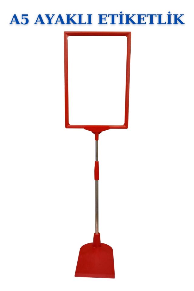 5 Adet Kırmızı A5 Ördek Ayaklı Fiyat Etiketi - Sepet, Stand, Teşhir, Askılık, Çerçeveli Fiyat Etiketi