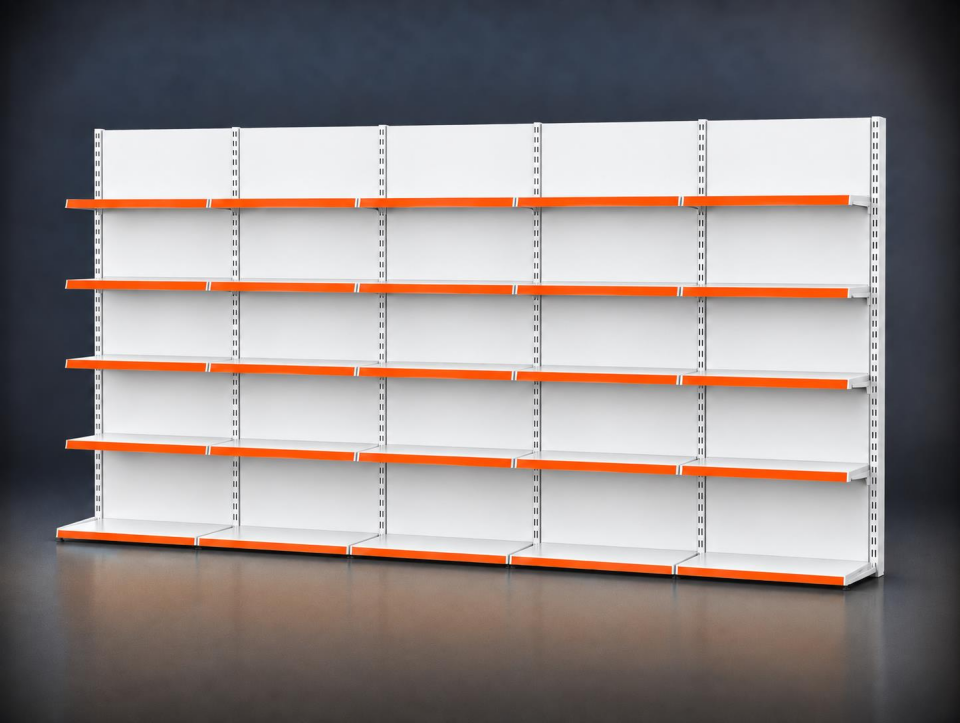 Market Rafı (Ekonomik) 5'li Bazasız Duvar Ünitesi- (40A/30*4) - H:220 cm