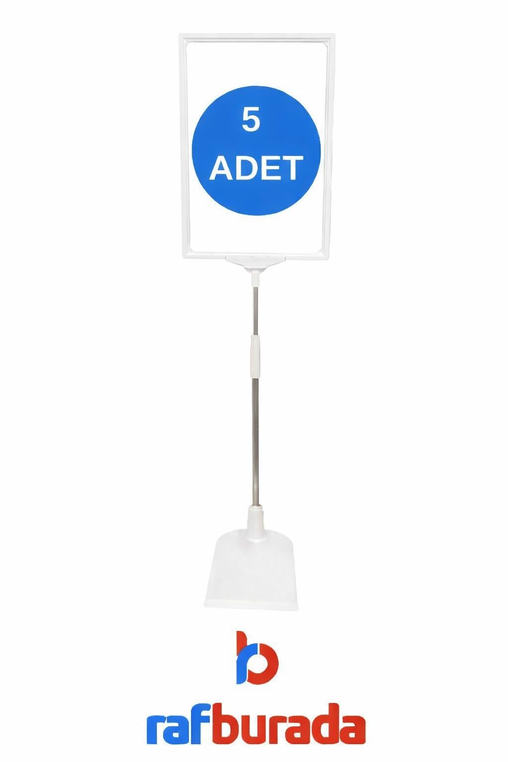 5 Adet Beyaz A4 Ördek Ayaklı Fiyat Etiketi - Sepet, Stand, Teşhir, Askılık, Çerçeveli Fiyat Etiketi