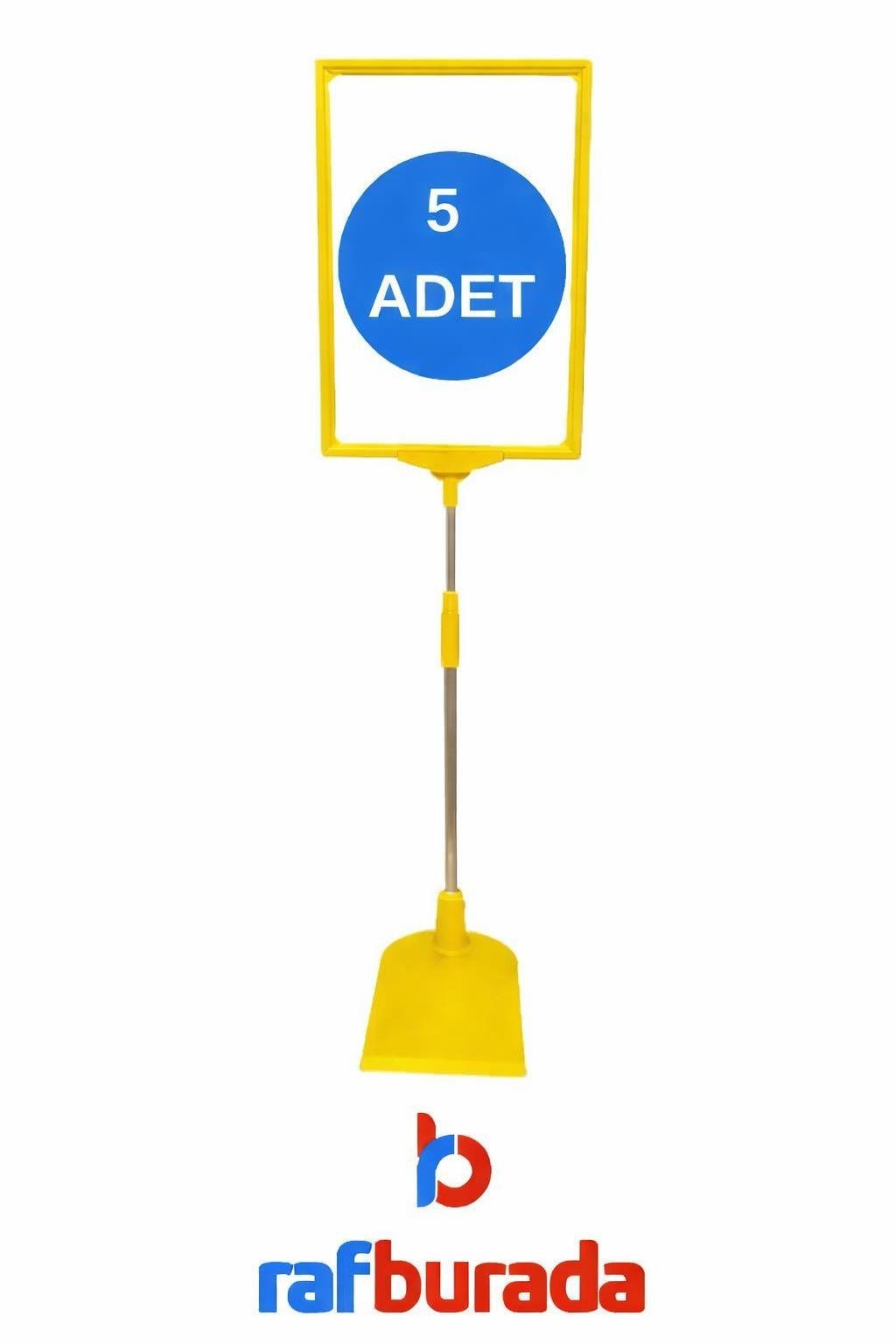 5 Adet Sarı A4 Ördek Ayaklı Fiyat Etiketi - Sepet, Stand, Teşhir, Askılık, Çerçeveli Fiyat Etiketi