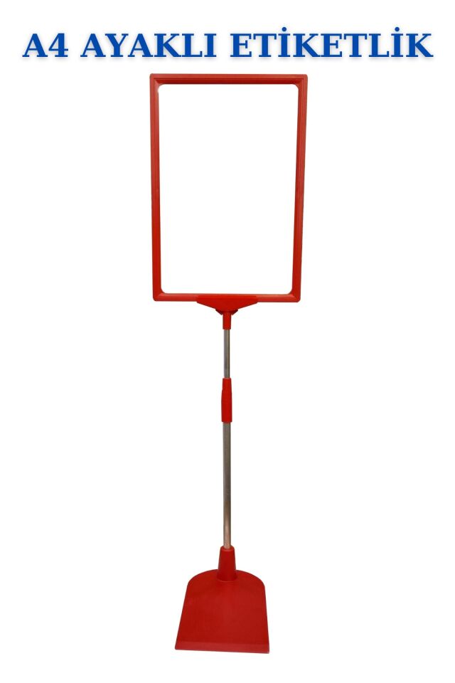 5 Adet Kırmızı A4 Ördek Ayaklı Fiyat Etiketi - Sepet, Stand, Teşhir, Askılık, Çerçeveli Fiyat Etiketi