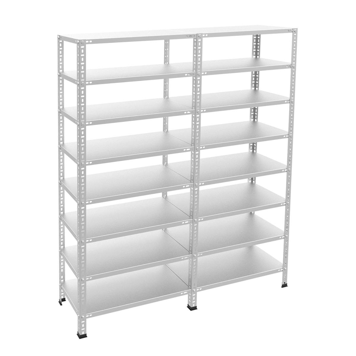 8 Katlı Duble Galvaniz Çelik Raf - Depo, Arşiv, Kiler, Dosya, Market Rafı