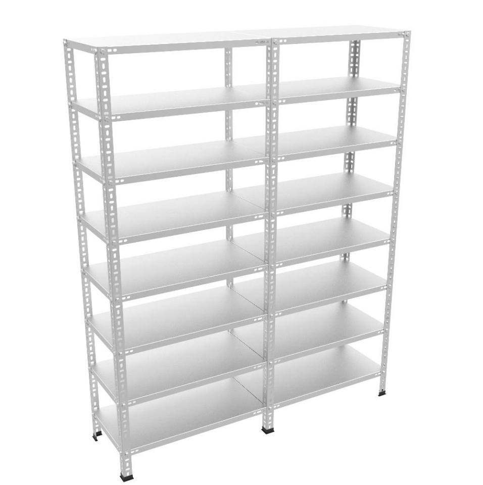 8 Katlı Duble Galvaniz Çelik Raf - Depo, Arşiv, Kiler, Dosya, Market Rafı