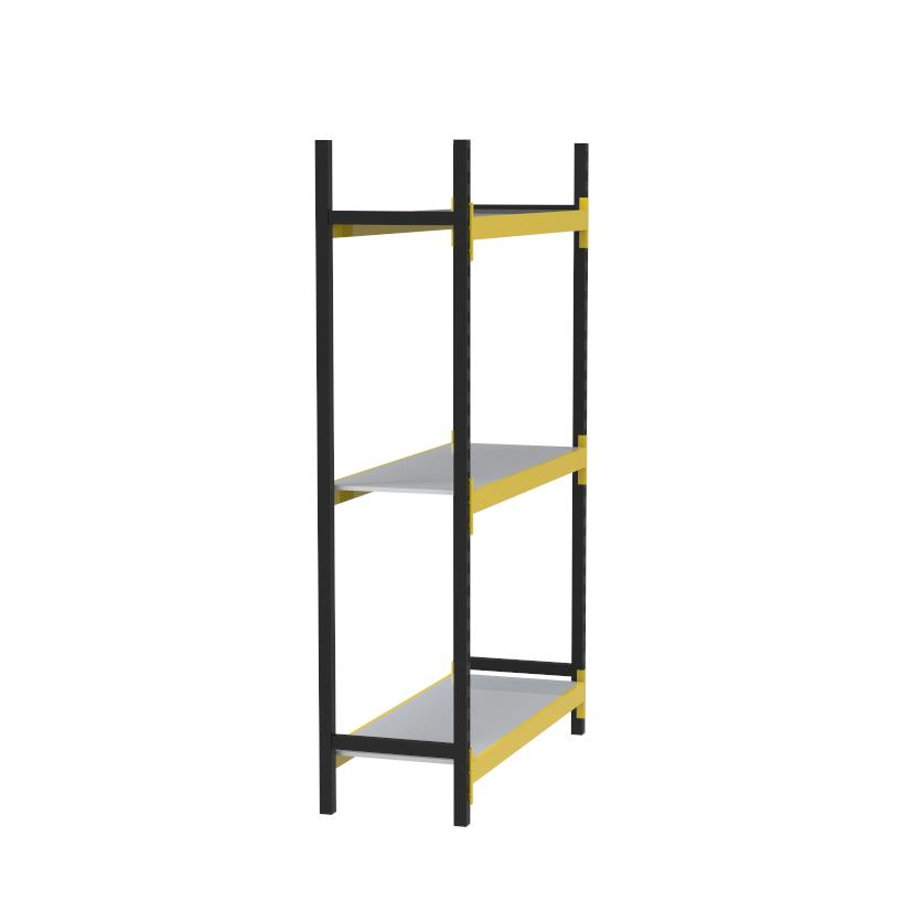 3 Katlı Tekli Midi Rack - Ekonomik Depo, Arşiv, Kiler Rafı