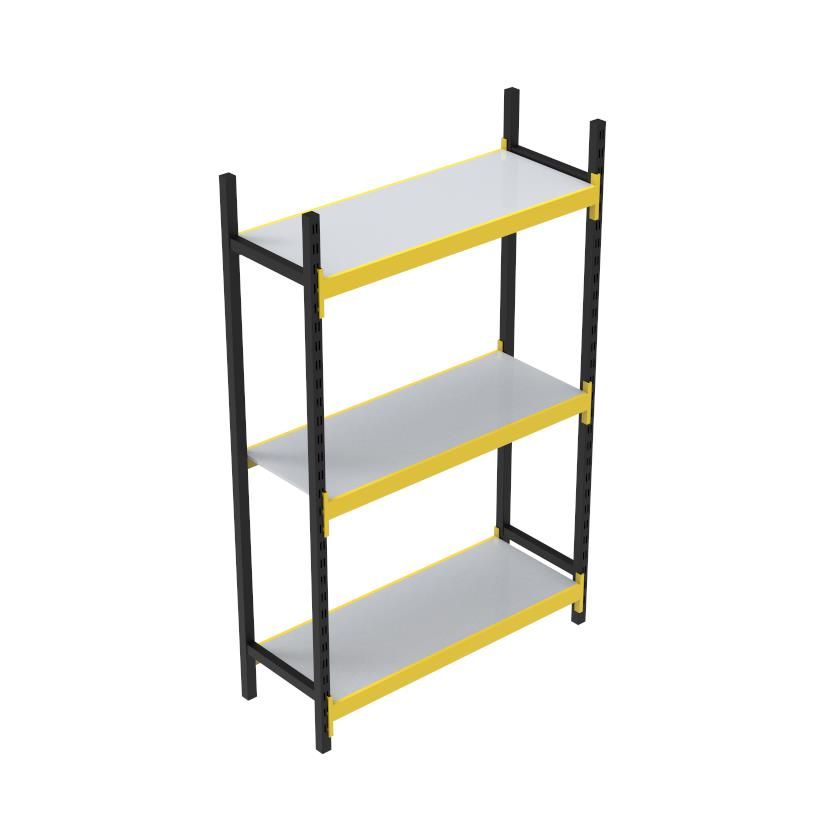 3 Katlı Tekli Midi Rack - Ekonomik Depo, Arşiv, Kiler Rafı